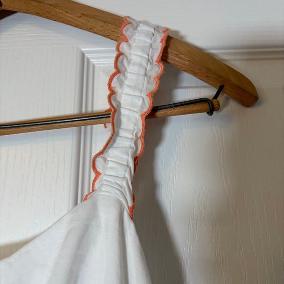 J Crew women’s white midi sundress. Size 6. Cottagecore Whimsical Cotton ruffles - Picture 3 of 10